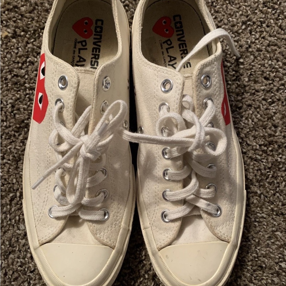 Converse Comme Des Garçons Sneakers with Red Heart Accent